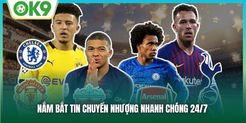 Nắm bắt tin chuyển nhượng nhanh chóng 24/7